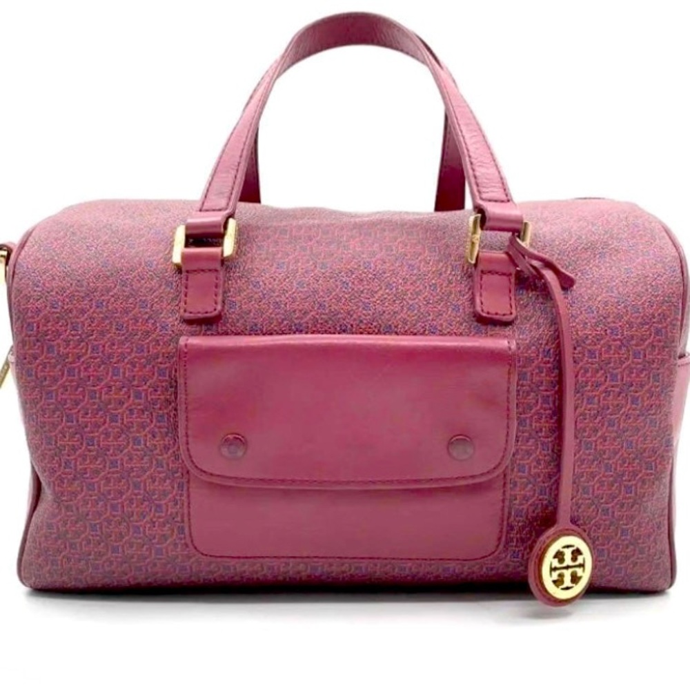NWOT Tory Burch Maroon Boston Convertible Satchel